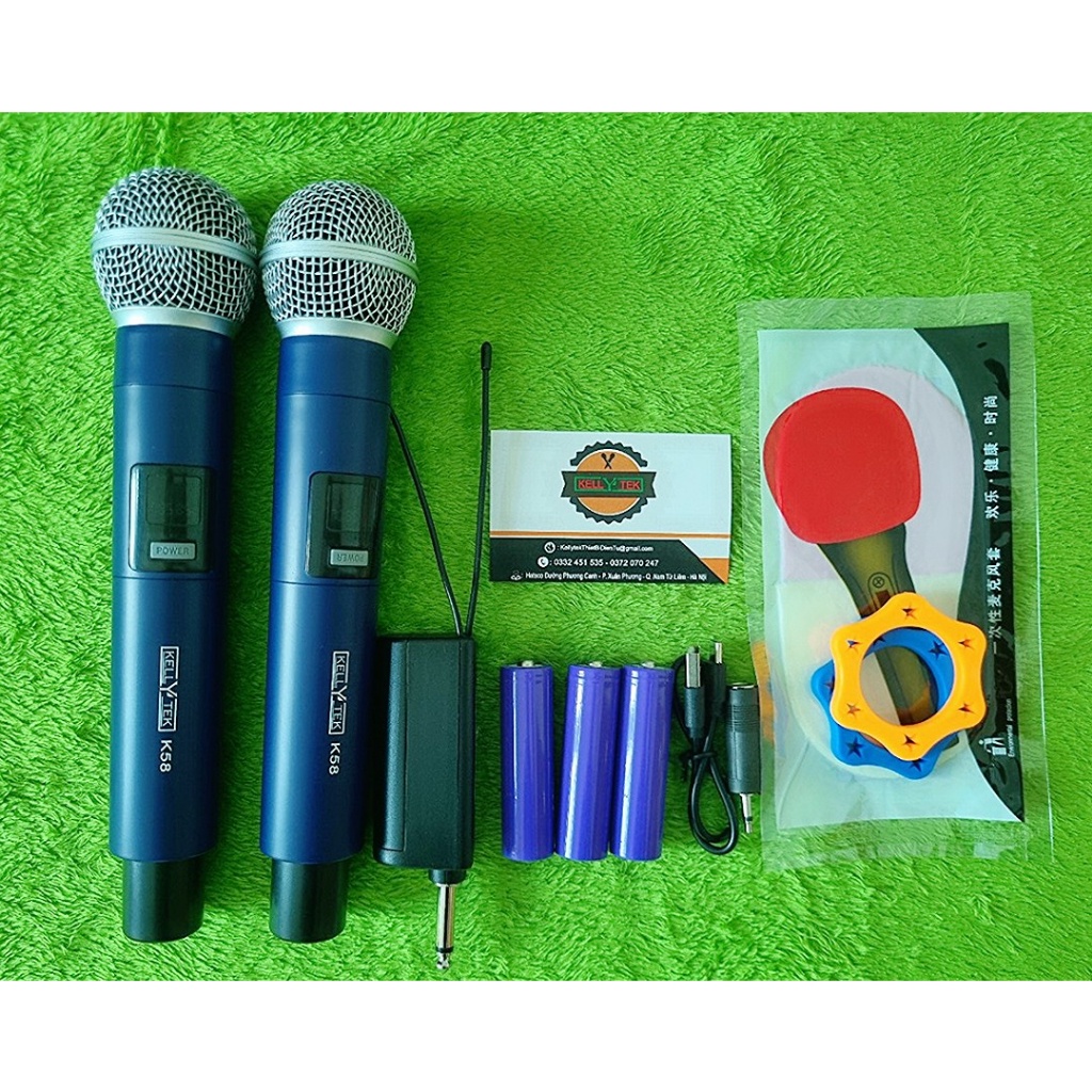 Bộ 2 Micro Không dây K108 / E6S / K108 / W003 Mic cao cấp hát KARAOKE chuyên nghiệp - Bảo hành 12 Tháng