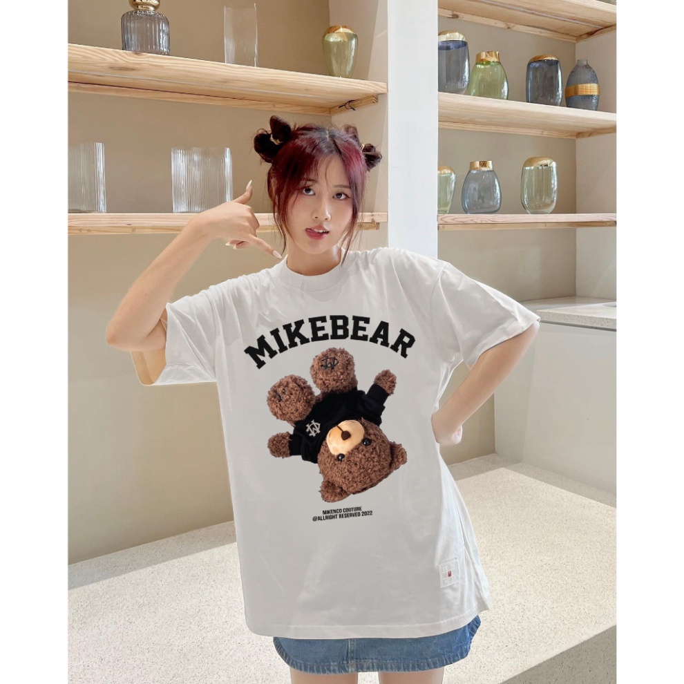 Áo thun nam nữ unisex tay lỡ, áo phông cotton from rộng MIKE BEAR Oversize