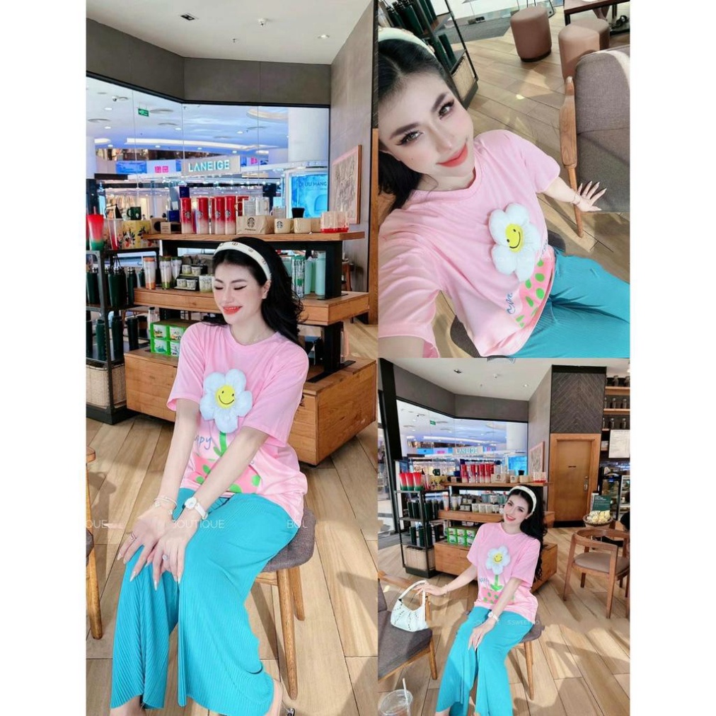 Áo thun gia đình hoa trắng phiên bản mới, tặng kèm hoa tháo rời được, áo phông trẻ em,unisex, TP KIDS