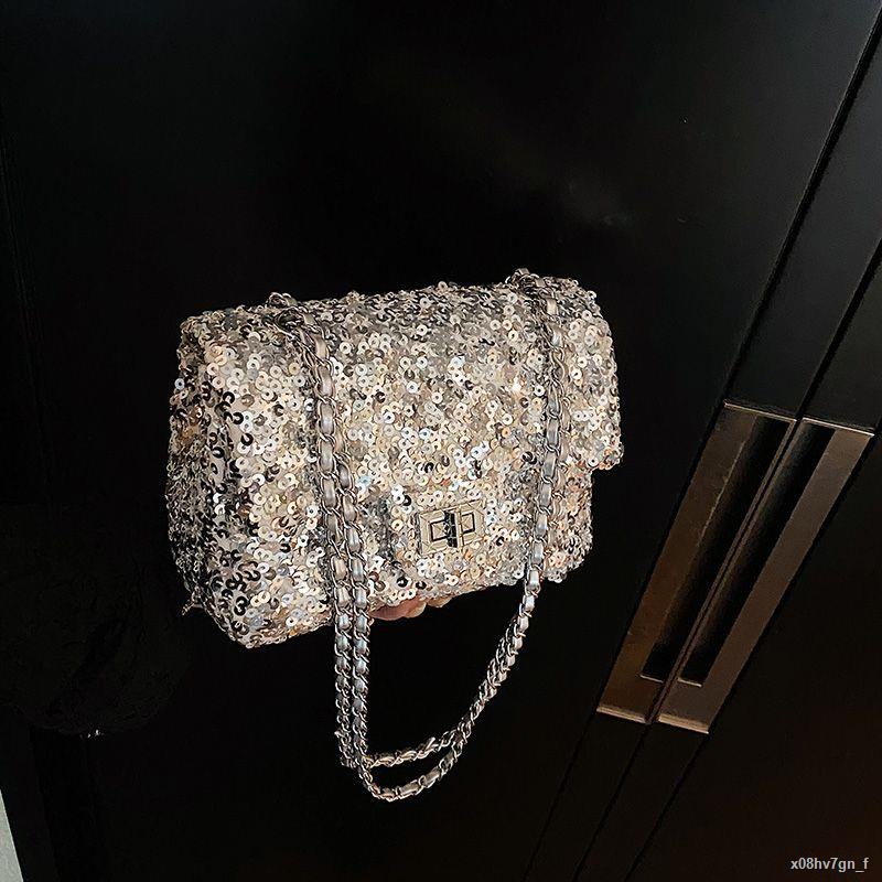 Túi đeo vai sequin gió thơm nhỏ chuỗi túi vuông nhỏ túi xách túi nữ túi sát nách🔥HÀNG CÓ SẴN🔥