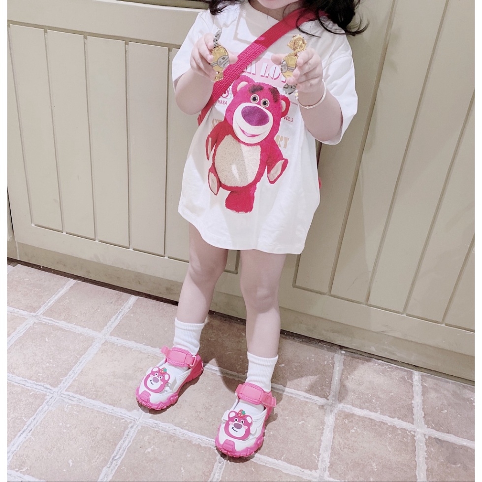 Áo thun cho bé gấu dâu hồng MASA, Áo thun gia đình mẹ và bé, TP KIDS,