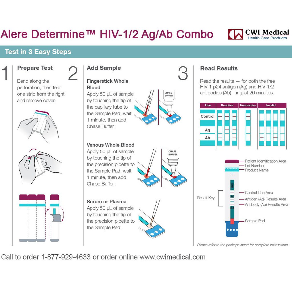 Bộ test HIV Combo Alere 1/2 HIV