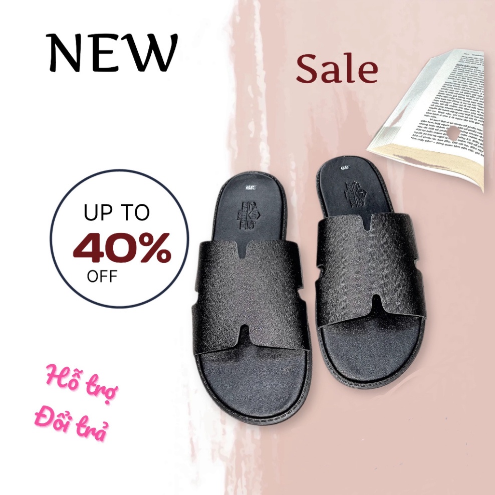 Dép nam da chữ H cao cấp da đẹp quai ngang quai chéo không quai hậu thời trang trẻ