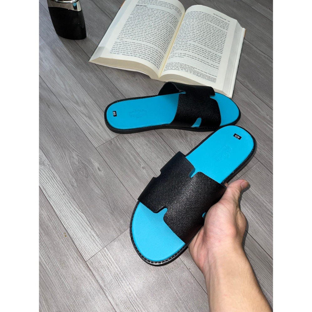 Dép nam da chữ H cao cấp da đẹp quai ngang quai chéo không quai hậu thời trang trẻ