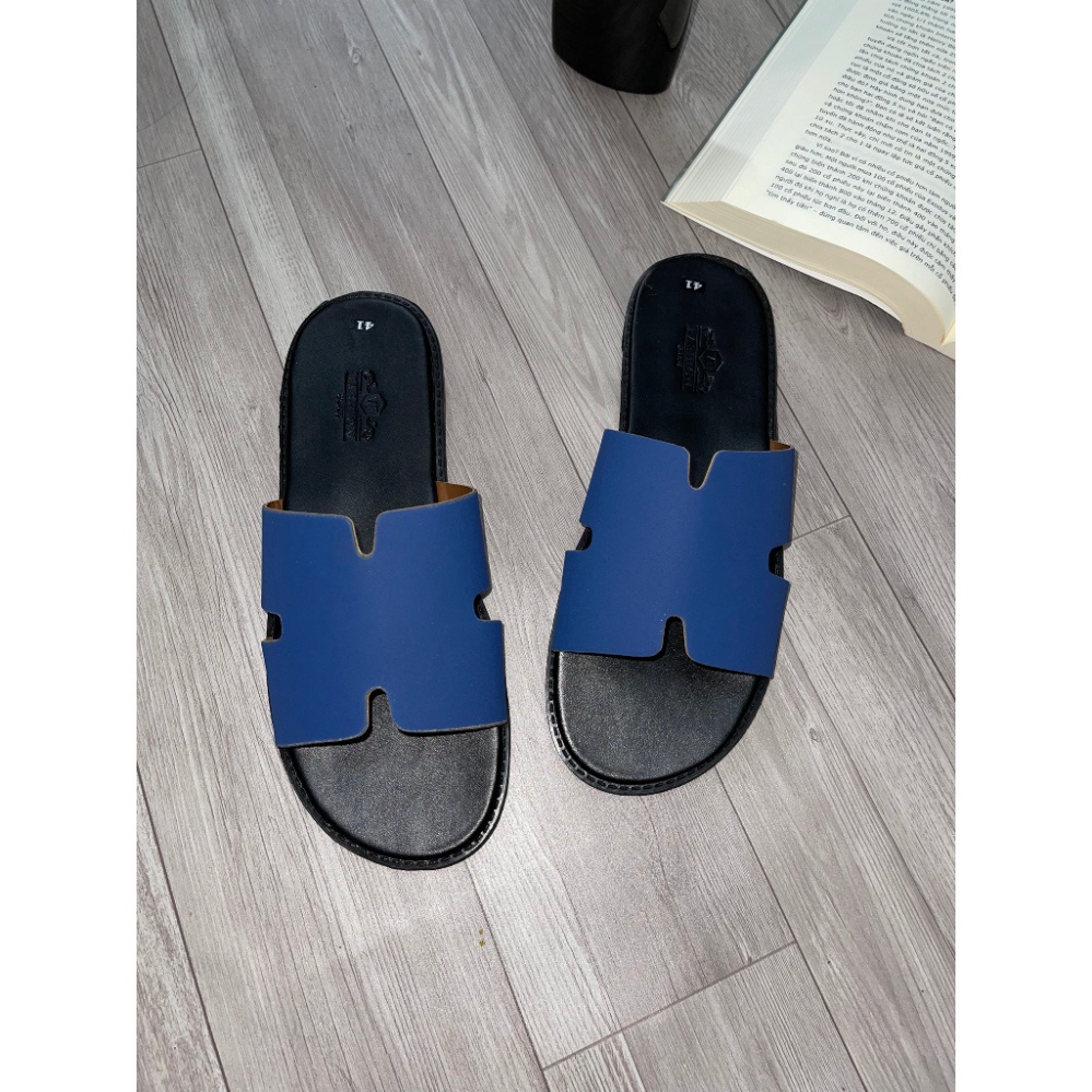 Dép nam da chữ H cao cấp da đẹp quai ngang quai chéo không quai hậu thời trang trẻ