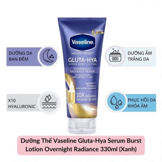 Sữa Dưỡng Thể Trắng Da Vaseline 10X GLUTA HYA 330ml