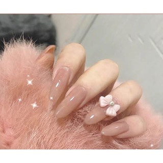 Móng giả đính đá đẹp - nail box móng tay giả đính đá cô dâu sang chảnh trẻ trung đính nơ | z043