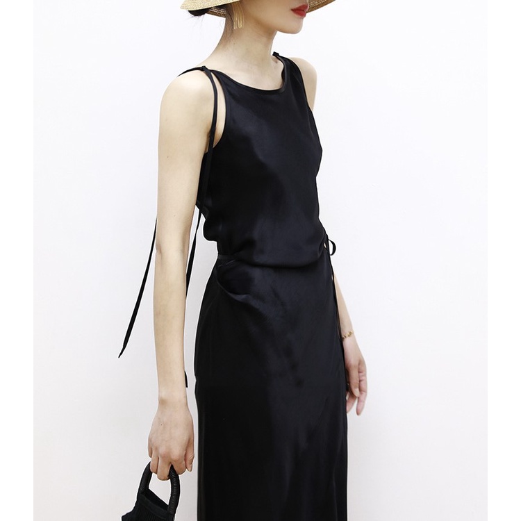 Đầm Satin Dáng Dài Xẻ Tà Thời Trang Mùa Hè 2023 Quyến Rũ Cho Nữ