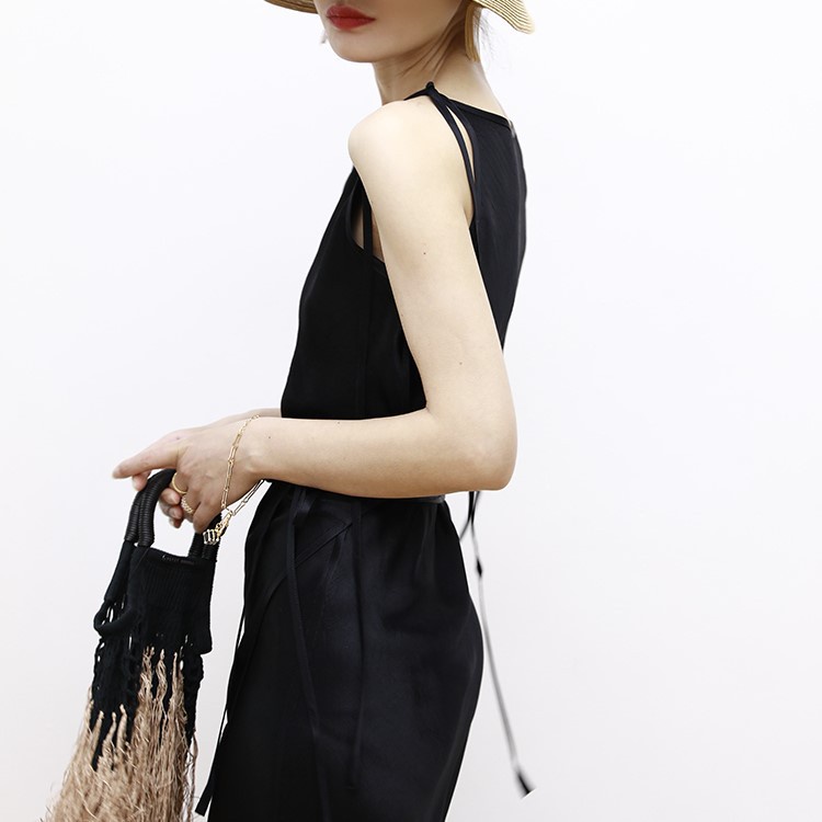 Đầm Satin Dáng Dài Xẻ Tà Thời Trang Mùa Hè 2023 Quyến Rũ Cho Nữ