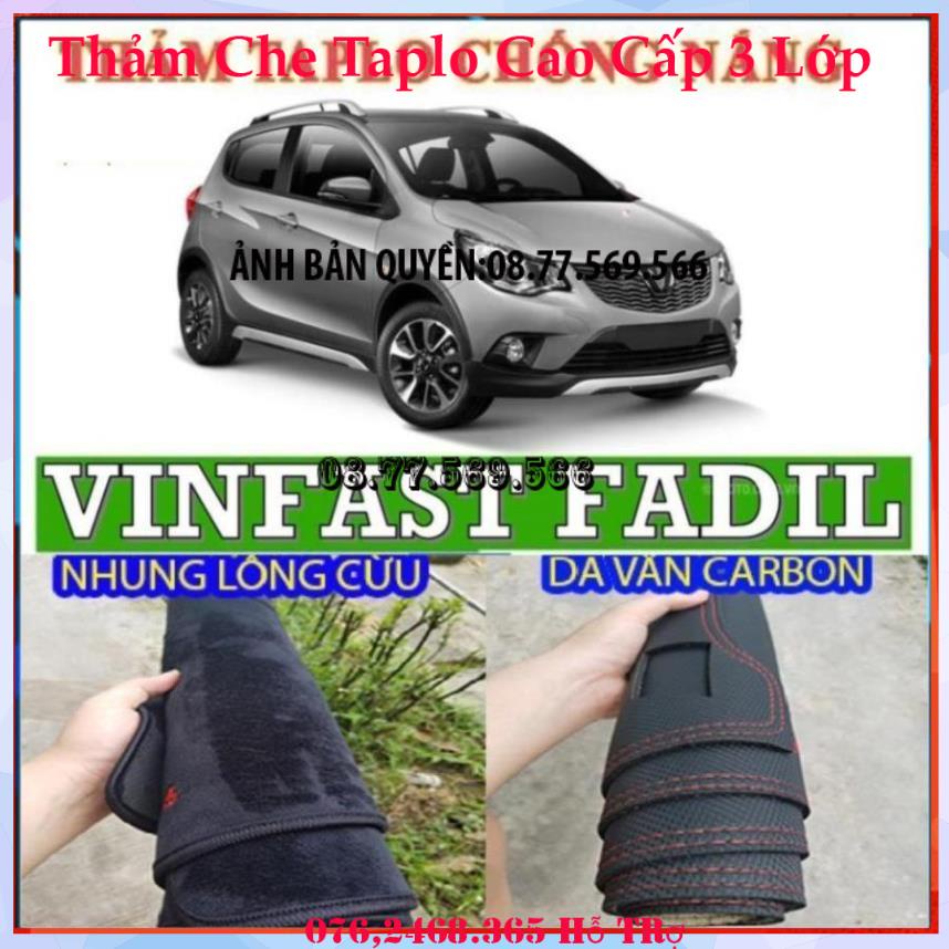 THAM TAPLO DA VÂN GỖ XE VINFAST FADIL THẢM LÓT TAPLO 3 LỚP CHỐNG NÓNG XE HƠI Ô TÔ NHUNG LÔNG DA CARBON BẢO HÀNH 12 THÁNG