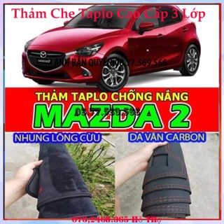 THAM TAPLO DA VÂN GỖ MAZDA 2 THẢM LÓT TAPLO 3 LỚP CHỐNG NÓNG XE HƠI Ô TÔ NHUNG LÔNG DA CARBON BẢO HÀNH 12 THÁNG