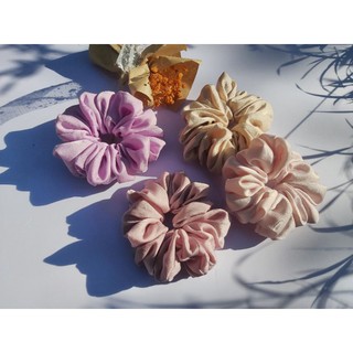 [SALW] Cột tóc vải scrunchies lụa trơn bóng mềm mại