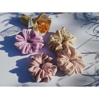 [SALW] Cột tóc vải scrunchies lụa trơn bóng mềm mại