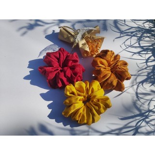 [SALE] Cột tóc vải scrunchies vải lụa trơn mềm mại bồng bềnh