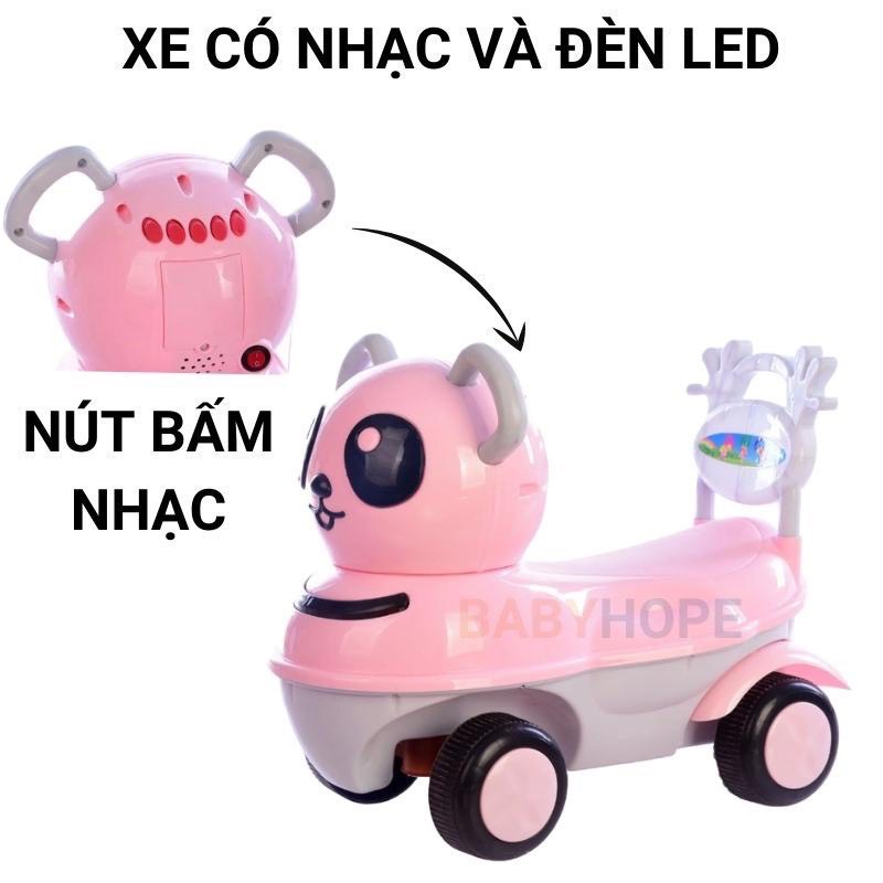 Xe Chòi Chân Cho Bé Mẫu ô tô Vịt, Gấu Loại To, Có Nhạc Đèn Nháy, An Toàn Cho Bé  Xe Lắc Chòi Chân