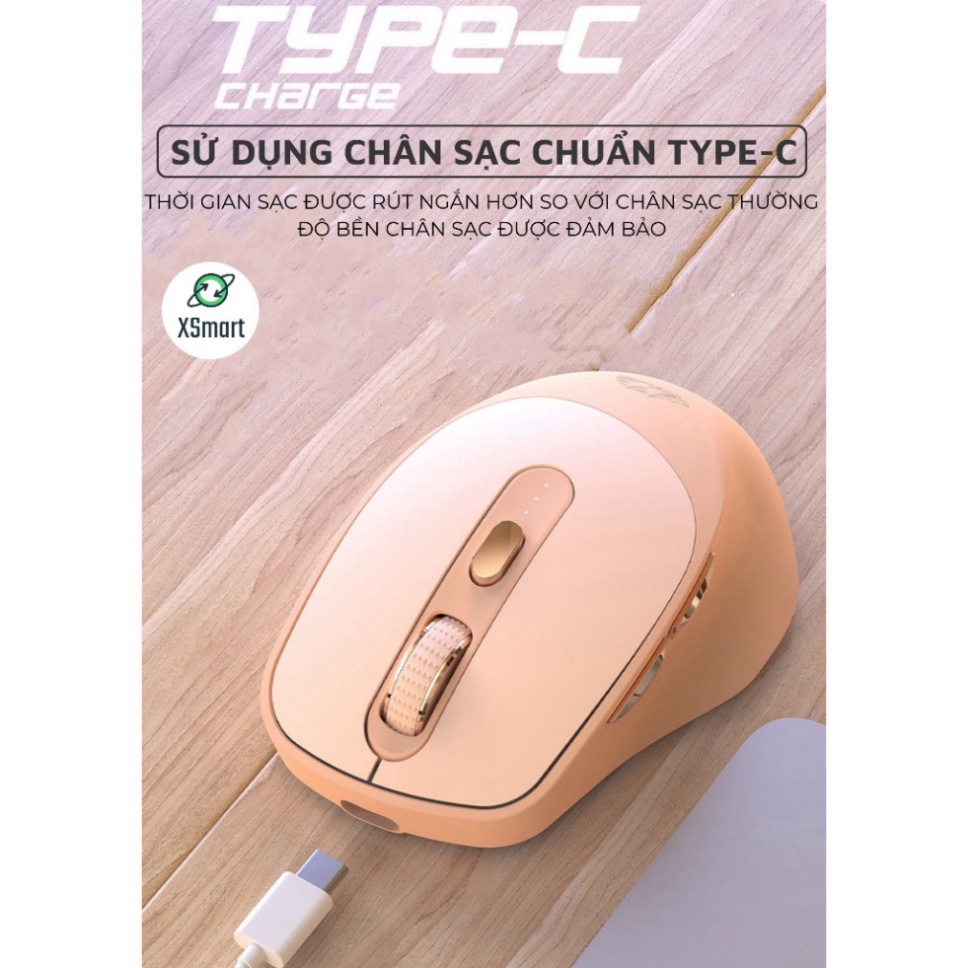 Chuột Không Dây Máy Tính Bluetooth X7 Wireless Pin Sạc Kết Nối 2 Chế Độ Cho Mọi Thiết Bị Máy Tính, Laptop HOT HOT