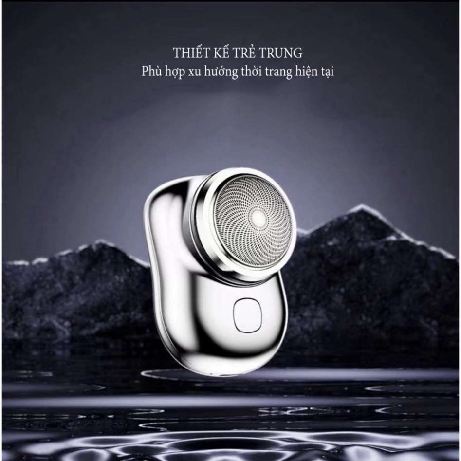 Máy Cạo Râu Mini 6 Lưỡi Kép Tự Mài, Dao Cạo Râu Điện 360 Chống Nước IP7 Sạc USB Siêu Nhanh HOT HOT