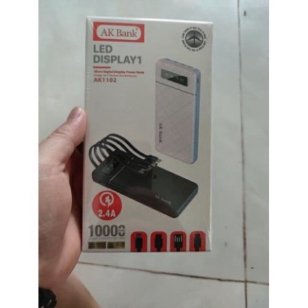 Sạc Dự Phòng AK BANK AK 1102 10000mAh Siêu Trâu có cáp sạc NEW HOT