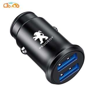 Gtioato bộ sạc xe hơi 2 cổng usb sạc nhanh bộ sạc điện thoại 12-24v cho peugeot 3008 2008 5008 308 307
