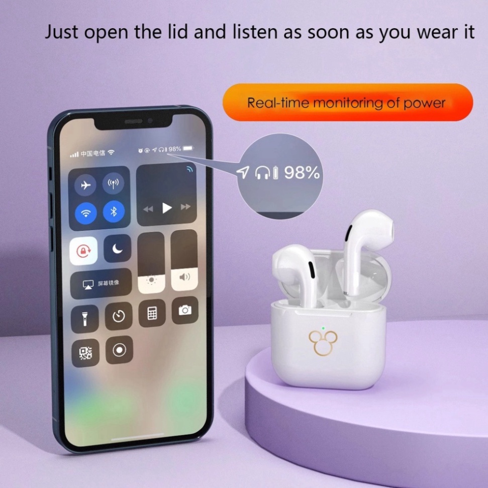 Tai Nghe Bluetooth Pro4, tai nghe blutooth Nhét Tai Bluetooth 5.0 Bản nước ngoài tương ứng toàn bộ Dòng Máy HOT HOT