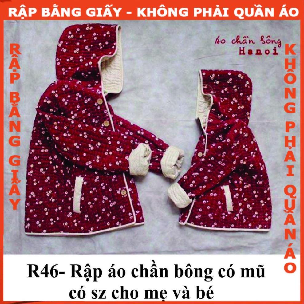 Rập giấy A0 mã R46 - rập áo chần bông (BẢN VẼ)