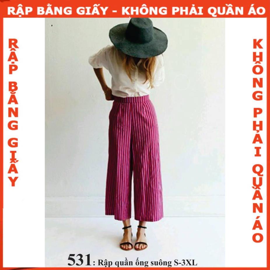 Rập quần ống suông - Rập giấy A0 in màu mã 531 (Bản vẽ) (BẢN VẼ)