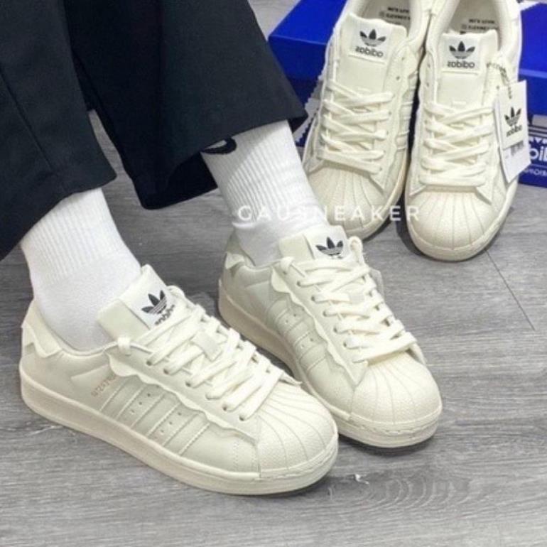 Giày thể thao adidas superstar 2023 màu kem sữa ,Hồng Xanh, giày adidas mũi sò nam nữ bản mới nhất