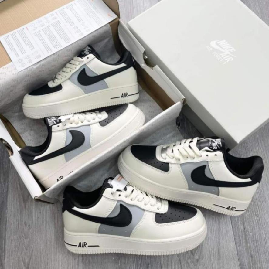 Giày Air Force 1 Mũi Đen, Giày AF1 Cream And Black Bản Cao Cấp Hàng Đẹp Nam Nữ Full Box Bill/Giày quảng châu