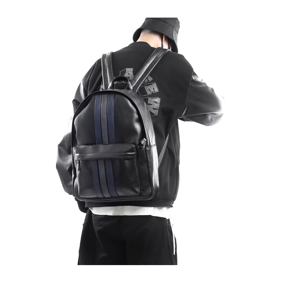 OHAYOO Balo da thời trang GenZ phong cách Hàn Quốc, Balo đi học, đi làm đựng laptop 15inch có chống nước