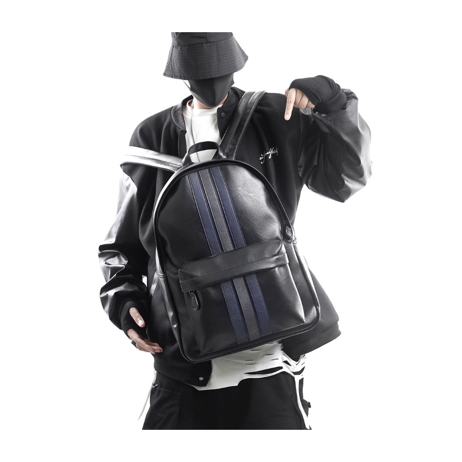 OHAYOO Balo da thời trang GenZ phong cách Hàn Quốc, Balo đi học, đi làm đựng laptop 15inch có chống nước