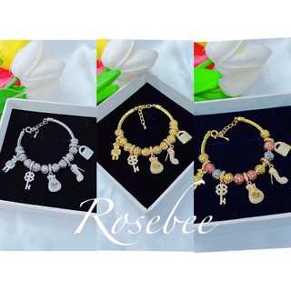Vòng tay Pan phối 5 mặt charm thời trang, thanh lịch