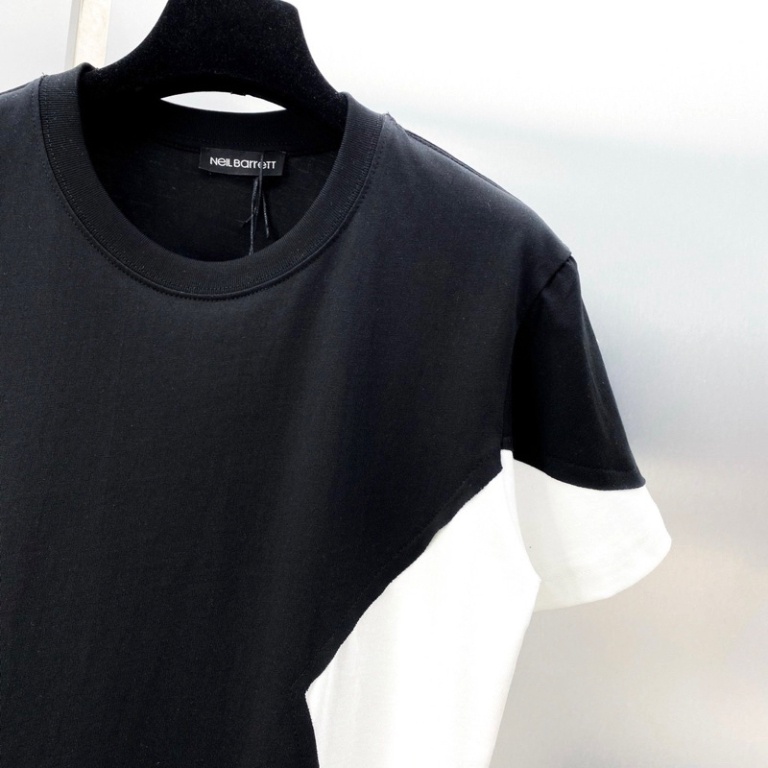 Áo phông nam nữ Premium Cotton Neil Barrett phối mix vải hai màu đen trắng. Áo thun phối unisex form rộng siêu hot 8386.