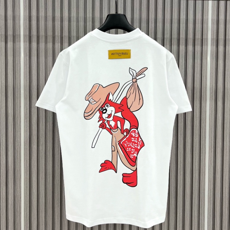 Áo thun , Phông LV con cáo vải cotton 100%