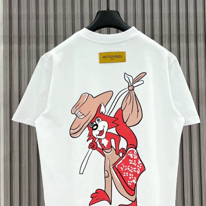 Áo thun , Phông LV con cáo vải cotton 100%