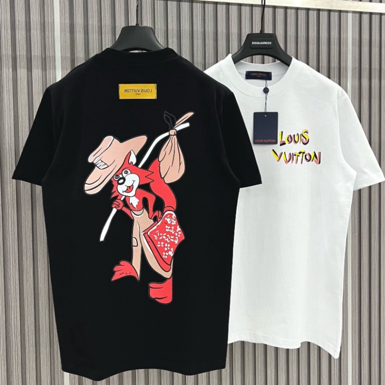 Áo thun , Phông LV con cáo vải cotton 100%