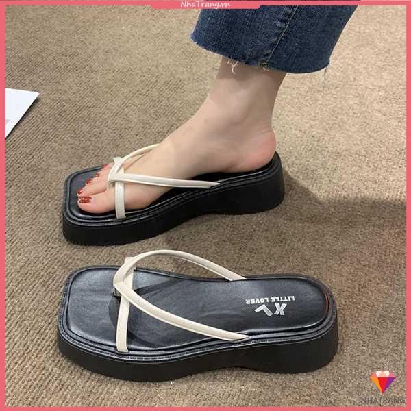 Sandal đế dày dép lê Hàn Quốc dép lê nữ đế dày phong cách Hàn Quốc