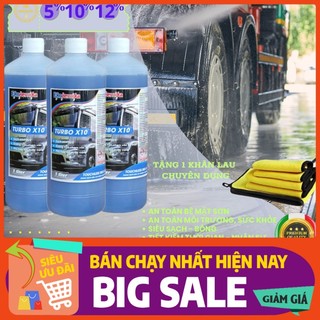Xả kho Dung dịch rửa xe không chạm Nước rửa xe bọt tuyết chính hãng Ekokemika Turbo X10 loại 1 lít shopxesang