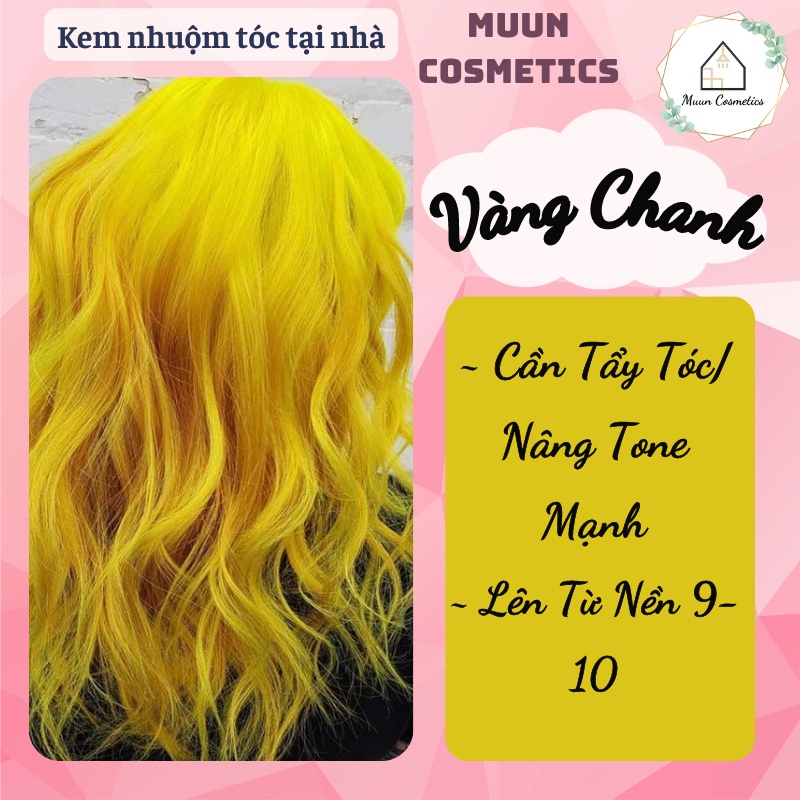 Thuốc Nhuộm Tóc Màu Vàng Chanh (Tặng Kèm Oxy + Chụp Tóc + Bao Tay)