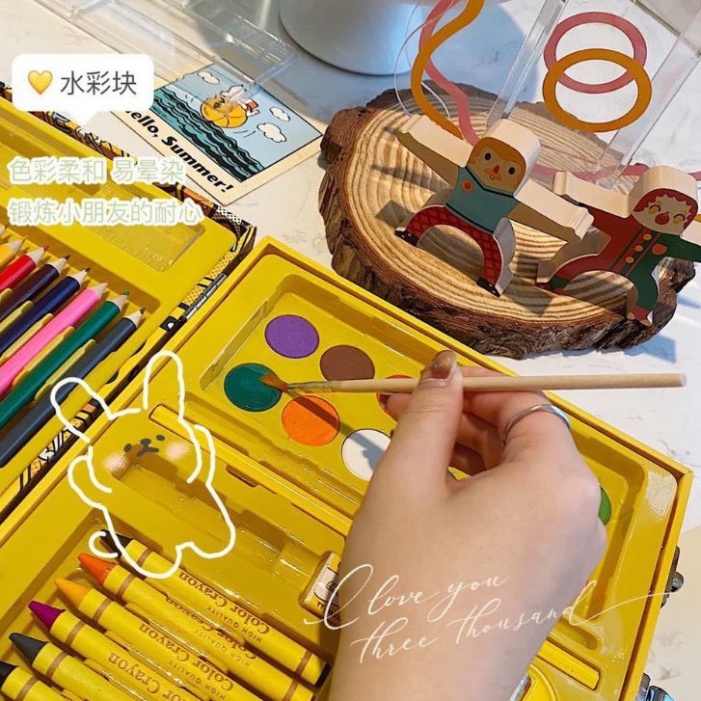 MVP008 Hộp màu vẽ G-DUCK vịt vàng 67 chi tiết cao cấp cho bé