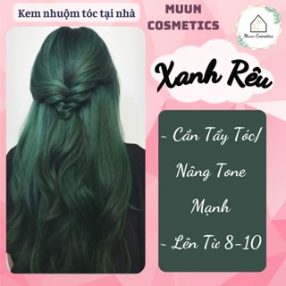 Thuốc Nhuộm Tóc Màu Xanh Rêu (Tặng Kèm Oxy + Chụp Tóc + Bao Tay)
