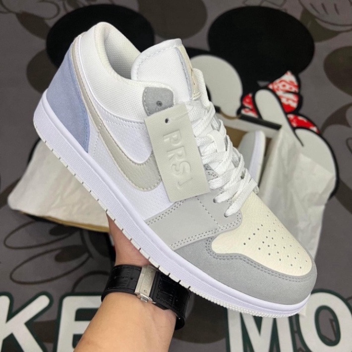 Giày Jordan cổ thấp, Jordan 1 Low Pari greed color Xám chuẩn hàng trung Xịn G878