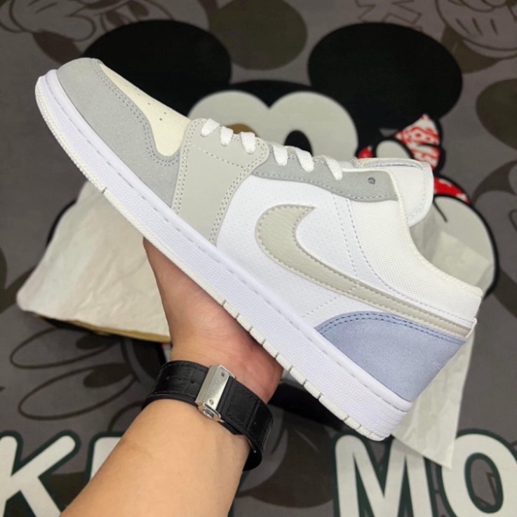 Giày Jordan cổ thấp, Jordan 1 Low Pari greed color Xám chuẩn hàng trung Xịn G878