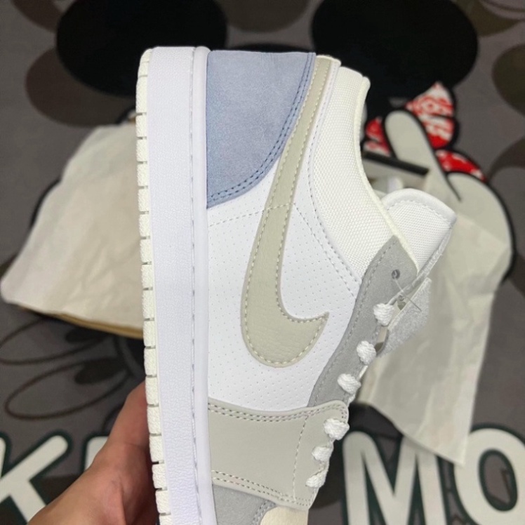 Giày Jordan cổ thấp, Jordan 1 Low Pari greed color Xám chuẩn hàng trung Xịn G878