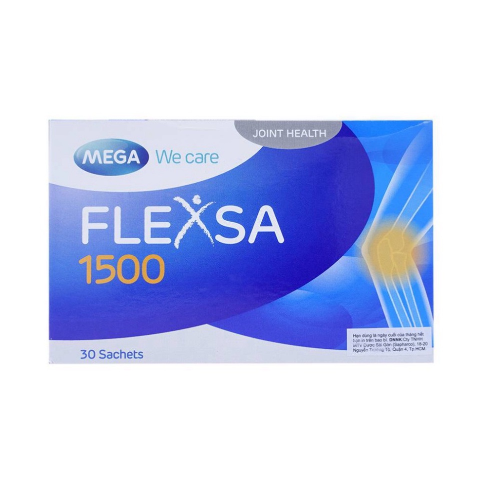 Viên uống Flexsa 1500 Mega We Care bổ sung Glucosamine 30 gói