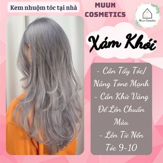 Thuốc Nhuộm Tóc Màu Xám Khói (Tặng Kèm Oxy + Chụp Tóc + Bao Tay)