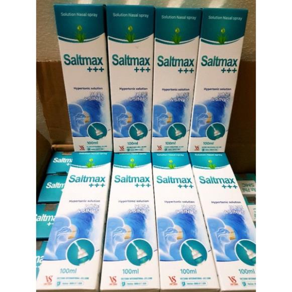 Dung dịch muối ưu trương Saltmax+ giúp loãng dịch nhầy, làm giảm nghẹt mũi