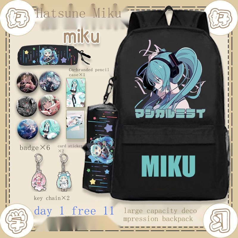 Balo Đi Học Sức Chứa Lớn Hình Hatsune Miku Dễ Thương Cho Bé Gái