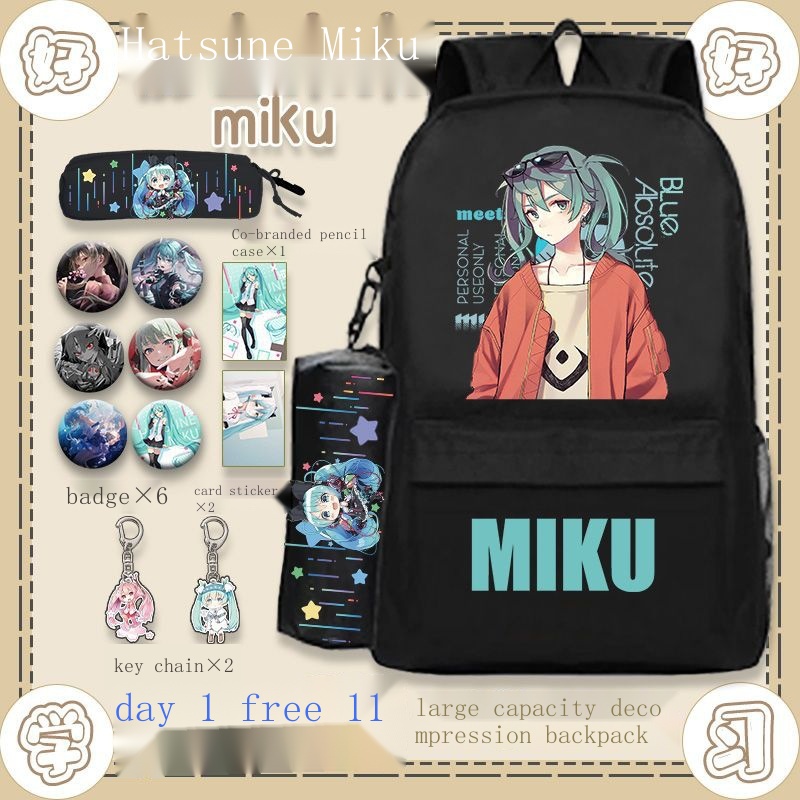 Balo Đi Học Sức Chứa Lớn Hình Hatsune Miku Dễ Thương Cho Bé Gái