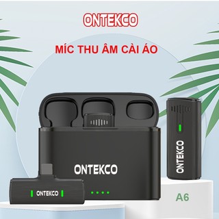 Micro thu âm không dây cài áo ontekco lọc tiếng ồn