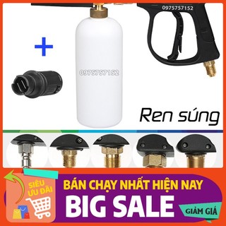 Xả kho Bộ súng xịt rửa và bình tạo bọt tuyết cao cấp cho máy rửa xe áp lực cao, máy xịt rửa shopxesang